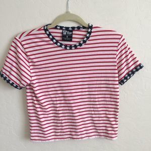 T Bar Cotton Stars and Stripes Patriotic Tee S